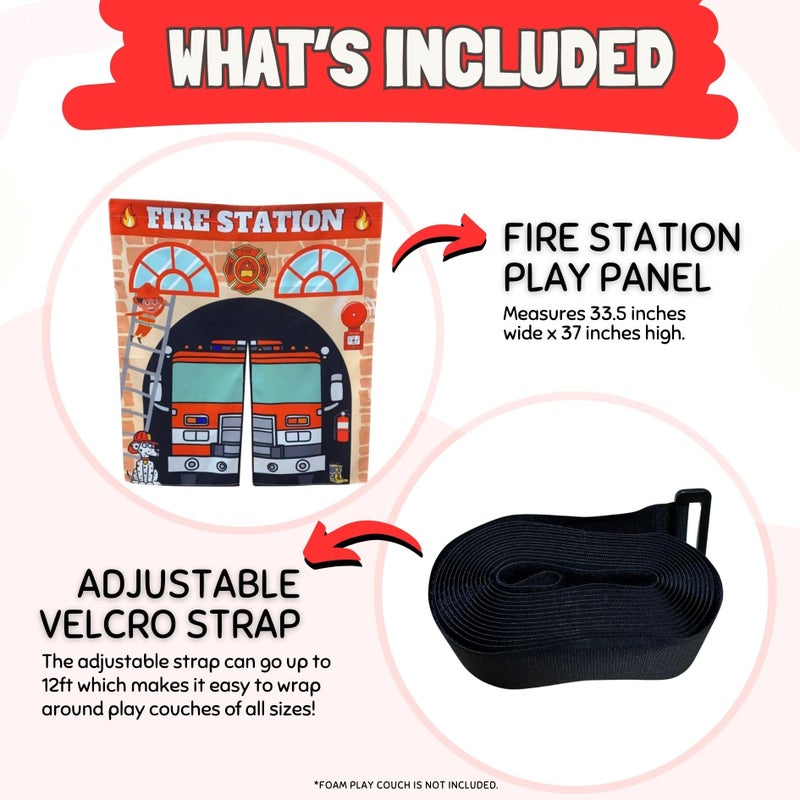Couch Swag Play Panel for Childrens Foam Sofa Kids Couch (Firehouse) - Image 5